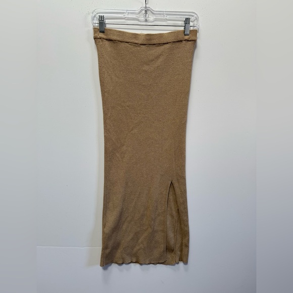 Zara Gold Metallic Bodycon Skirt Sz M - Picture 4 of 4